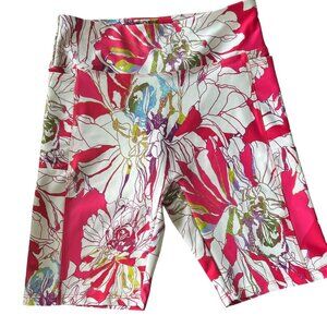 Josie Natori Neon Solstice Cropped Bike Athletic Shorts M